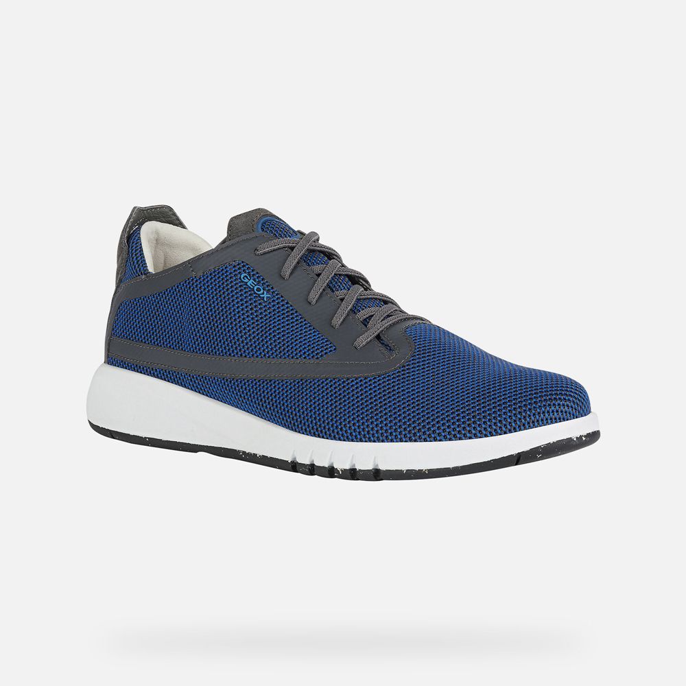 Tenis Geox Homem Cinzentas Escuro/Azuis - Aerantis - YQXDZ7248